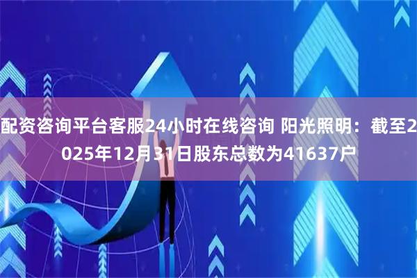 配资咨询平台客服24小时在线咨询 阳光照明：截至2025年12月31日股东总数为41637户